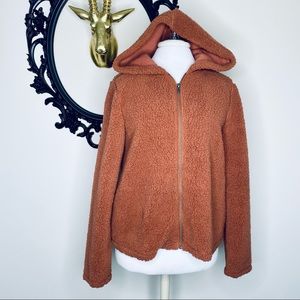 Others Follow Salmon Colored Teddy Hoodie